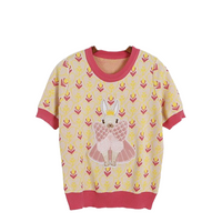Thumbnail for Embroidery Rabbit Short Sleeve T-Shirt