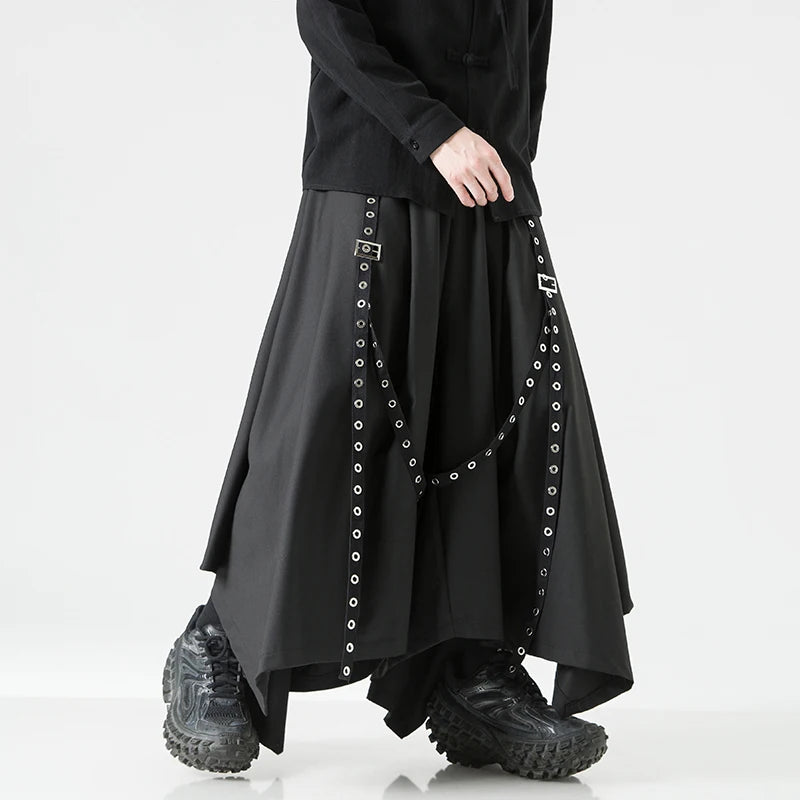 Harajuku Japandi Wide Leg Linen Cotton Trousers - Back View | Urban Wear Outsiders