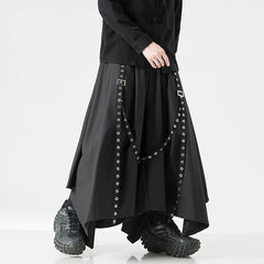 Harajuku Japandi Wide Leg Linen Cotton Trousers - Back View | Urban Wear Outsiders