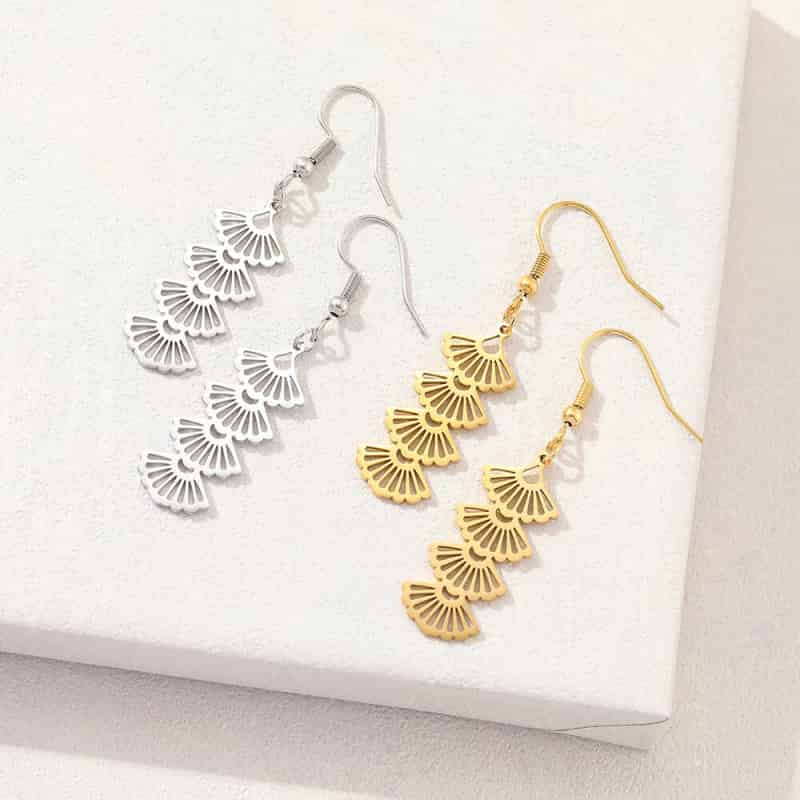 Stainless Steel Banquet Fish Hook Dangle Drop Earring