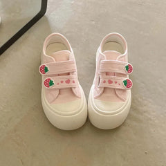 Chunky Platform Canvas Sneaker Cream Pink