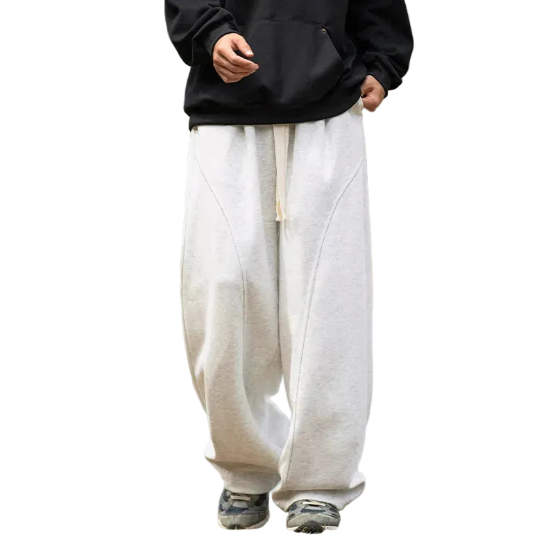 Zen Minimalist Elastic Waist Drawstring Cotton Trousers - Front View | Urban Wear Outsiders