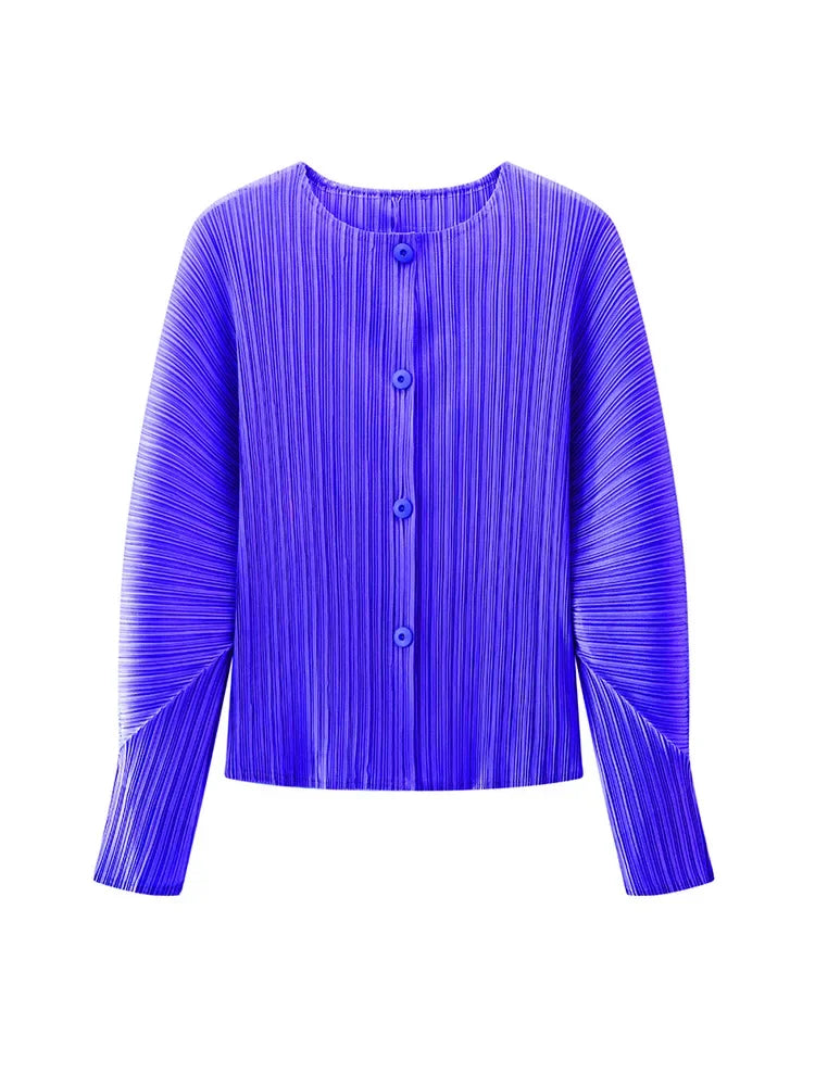 Round Neck Knit Long Sleeve Button Up Cardigan