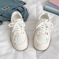 Pink Velvet Star Sneaker Chunky Sole Pastel