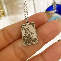 Dawapara Tarot Cards Amulet Stainless Steel Necklace