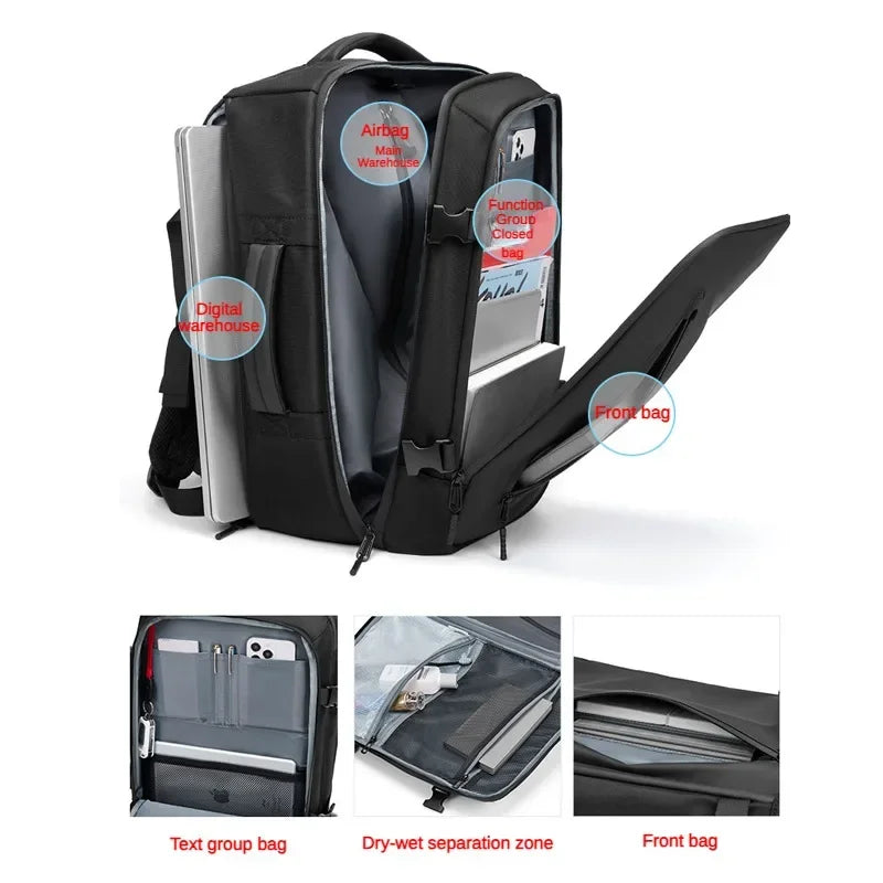 Expandable Waterproof Vacuum Compression Travel Backpack