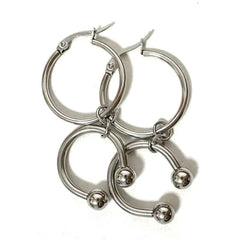 Y2K Aesthetic Double U Shaped Horseshoe Hoop Earrings