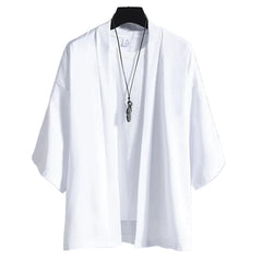 Harajuku Japandi Kimono Haori Noragi Linen Cotton Kimono Jacket (Shirt) V20 | Urban Wear Outsiders