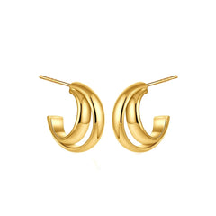 Glitter Stainless Steel Plated Open Hoop Earring