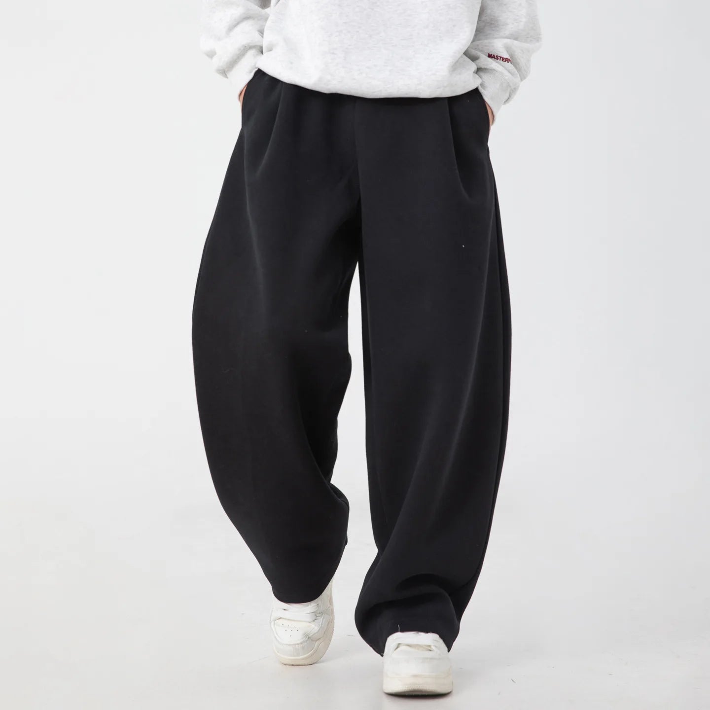 Zen Minimalist Pleated Elastic Waist Drawstring Cotton Denim Trousers - Detail | Urban Wear Outsiders