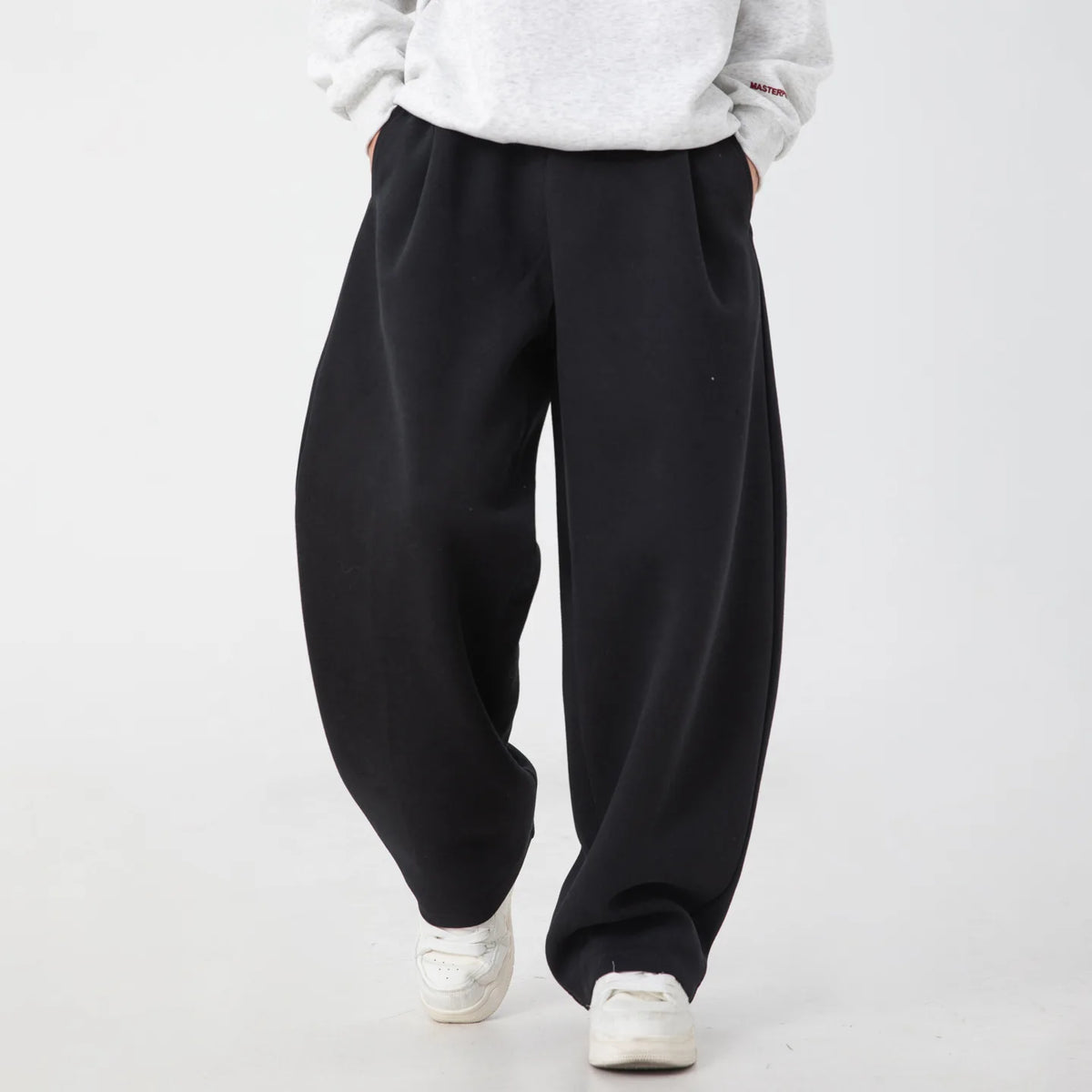 Zen Minimalist Pleated Elastic Waist Drawstring Cotton Denim Trousers - Detail | Urban Wear Outsiders