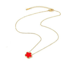 Clover Leaf Petals Plated Stainless Steel Necklace