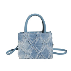 Ripped Satchel Shoulder Crossbody Strap Handbag