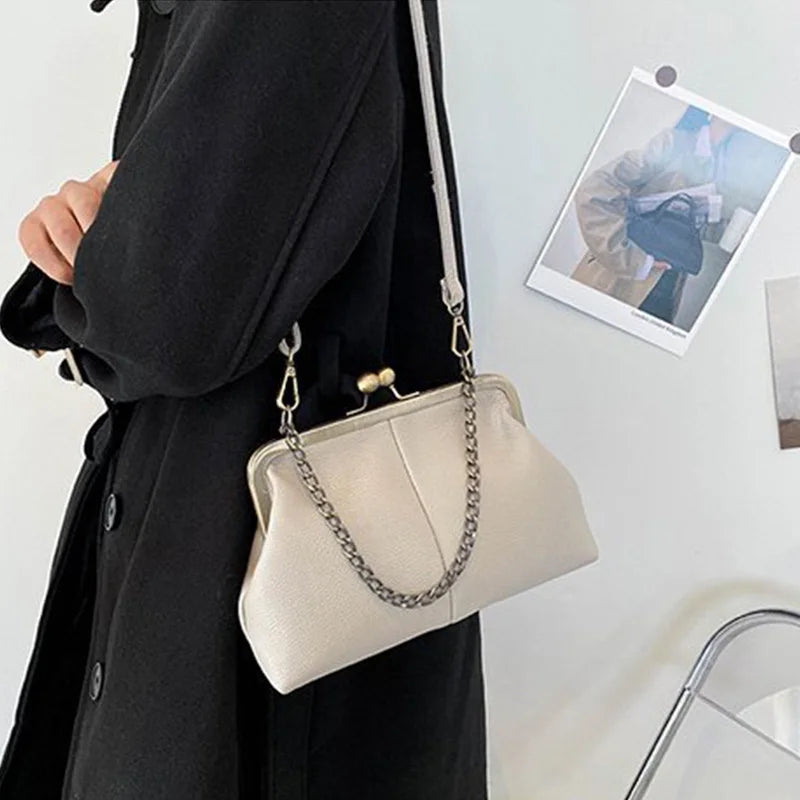 PU Shoulder Bag  Clip Clutch Retro Crossbody Bag