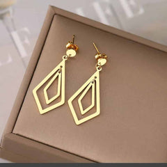 Stainless Steel Geometric Pendant Dangle Earrings