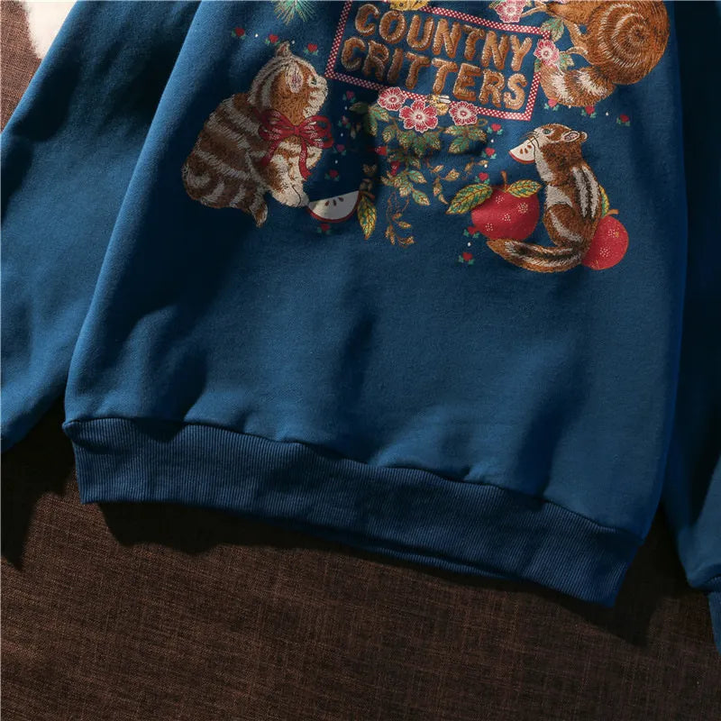 Harajuku Cat Print Sweatshirt