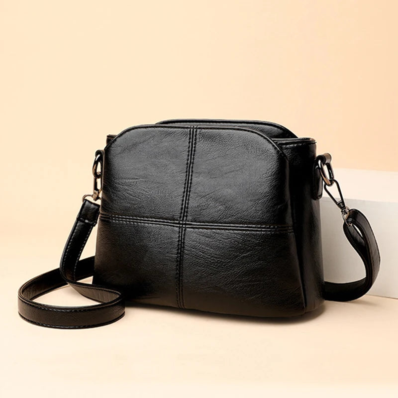 PU Crossbody Shoulder Strap Zipper Handbag