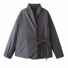 Harajuku Japandi Linen Cotton Jacket - Front View | Urban Wear Outsiders