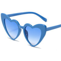 Thumbnail for Heart Shape Sunglasses Glitter Frame Sun Shades - Blue / One