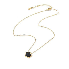 Clover Leaf Petals Plated Stainless Steel Necklace