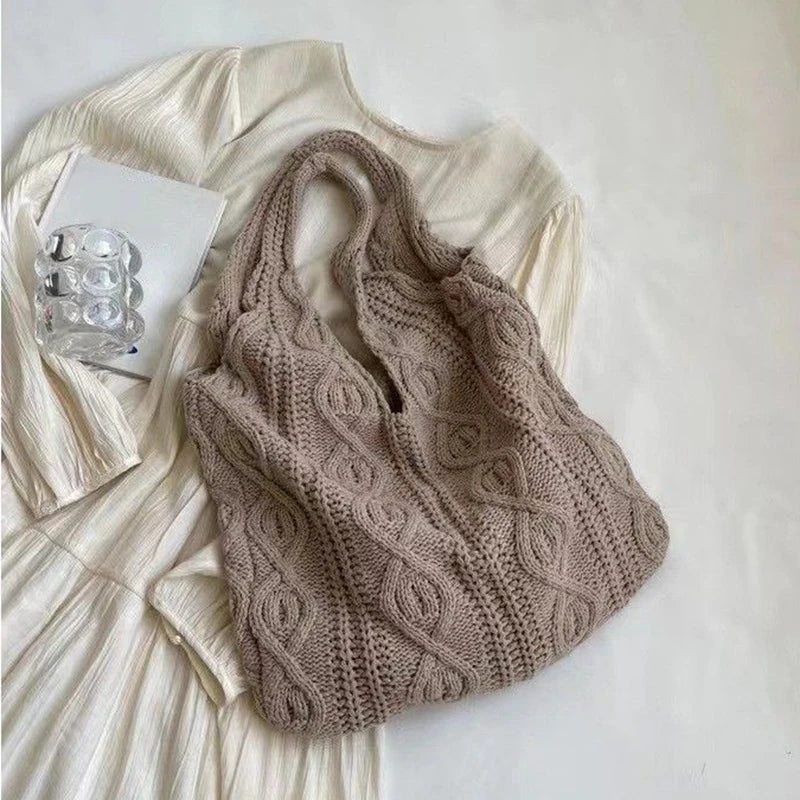 Knitted Shoulder Vintage Handbag Crochet Bag