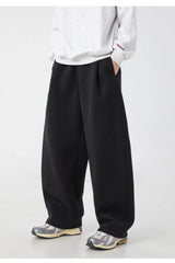 Zen Minimalist Pleated Elastic Waist Drawstring Cotton Denim Trousers - Back View | Urban Wear Outsiders