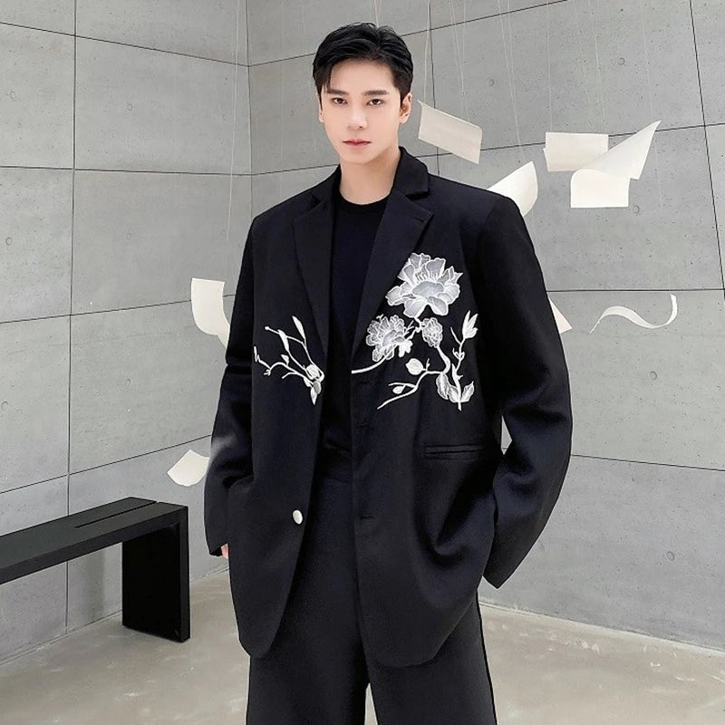 Elegance Trendy Versatile Embroidered Lapel Suit Coat