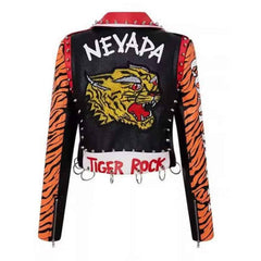 Tiger Rock Motorcycle PU Vegan Leather Jacket