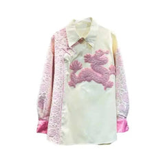 Vintage Embroidery Loose Stitched Long Sleeve Shirt
