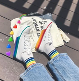 Cute Rainbow Sole Canvas Sneakers