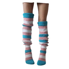 Knitted Striped Knee High Wool Socks