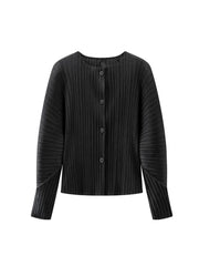Round Neck Knit Long Sleeve Button Up Cardigan