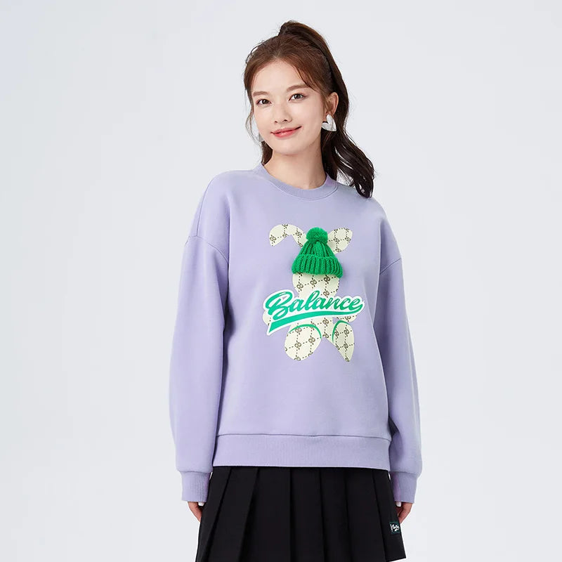 Round Neck Balance Rabbit Loose Sweatshirt