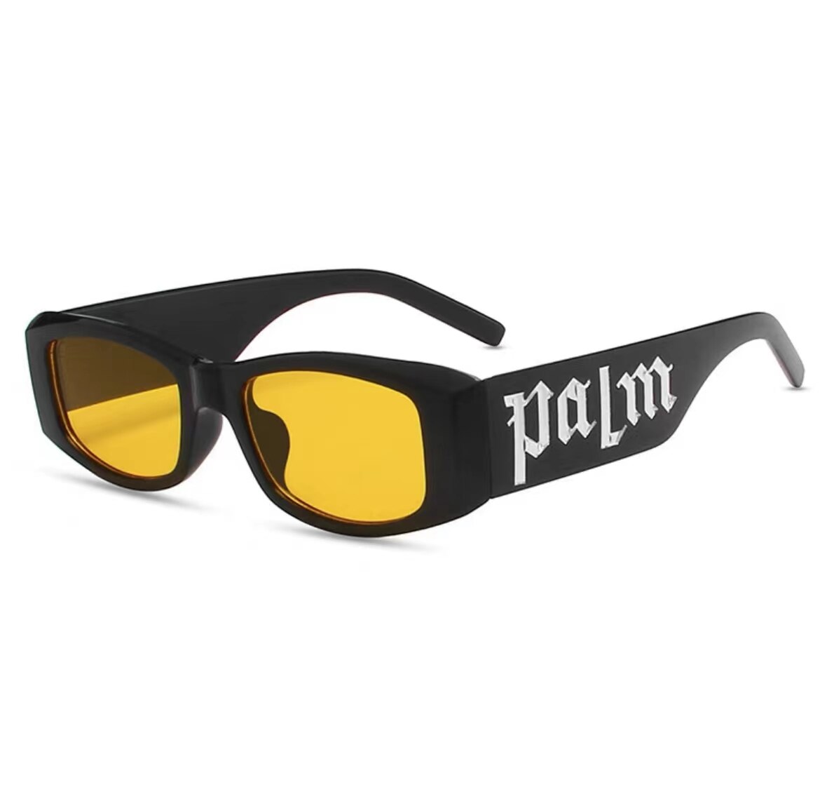 Y2K Fashion Rectangle Shape Colorful Sunglasses - Yellow /
