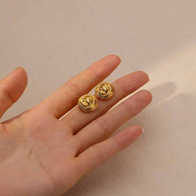 Stainless Steel Irregular Face Shaped Stud Earrings