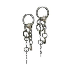 Y2K Punk Dangle Chain Hoop Earrings