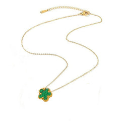 Clover Leaf Petals Plated Stainless Steel Necklace