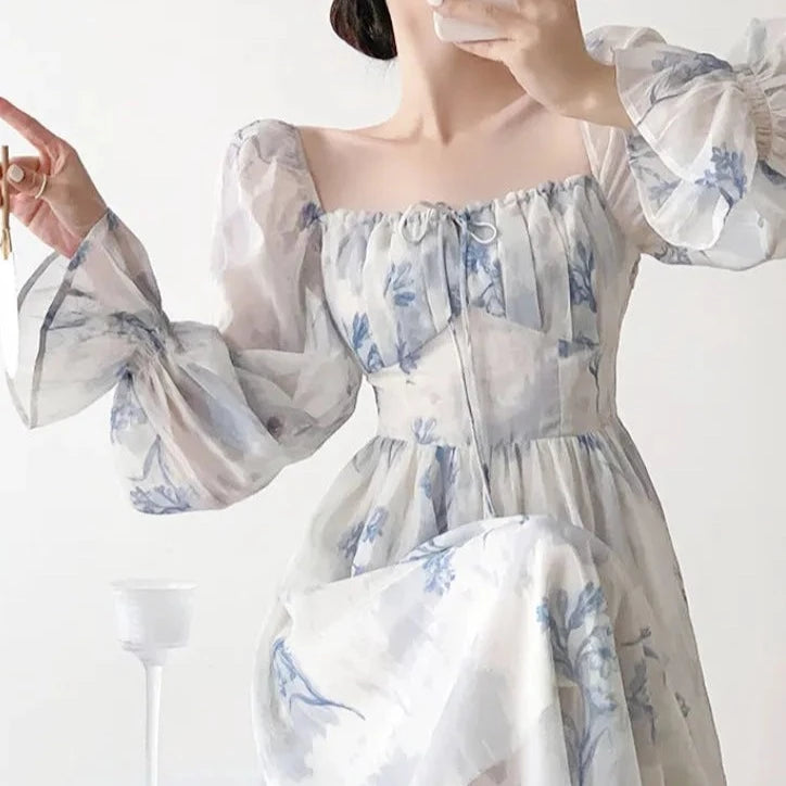 Vintage Elegant Floral Midi Dress