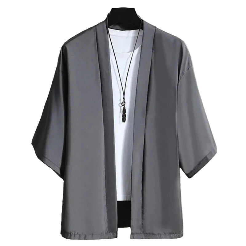 Harajuku Japandi Kimono Haori Noragi Linen Cotton Kimono Jacket (Shirt) V20 | Urban Wear Outsiders