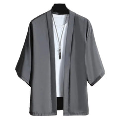 Harajuku Japandi Kimono Haori Noragi Linen Cotton Kimono Jacket (Shirt) V20 | Urban Wear Outsiders