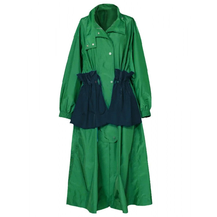 Extra Long Trench Coat - Green / M