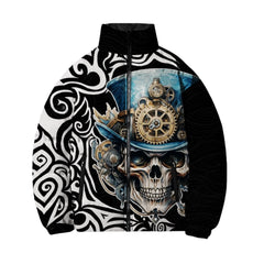 Long Sleeve Turtleneck Skull Skeleton Roses Jacket