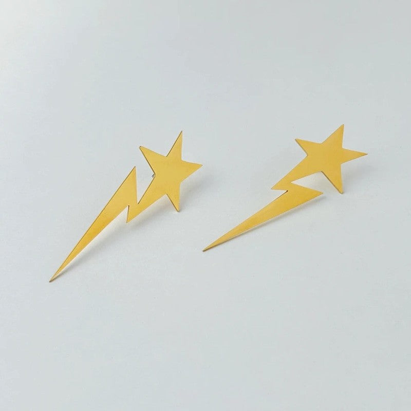 Star Lightning Stainless Steel Drop Earrings