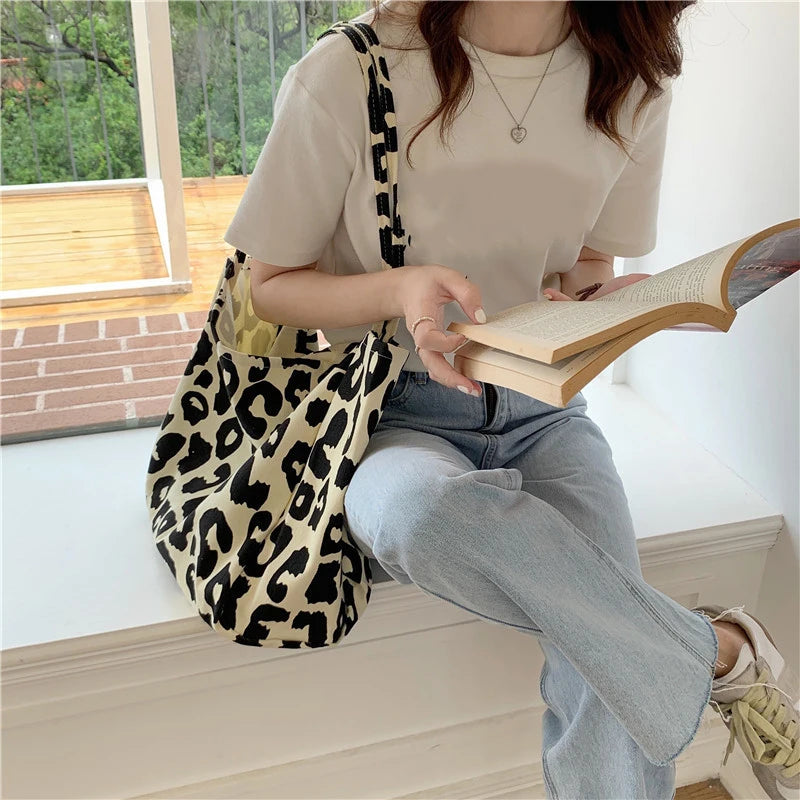 Tote Leopard Shoulder Shopping Bag