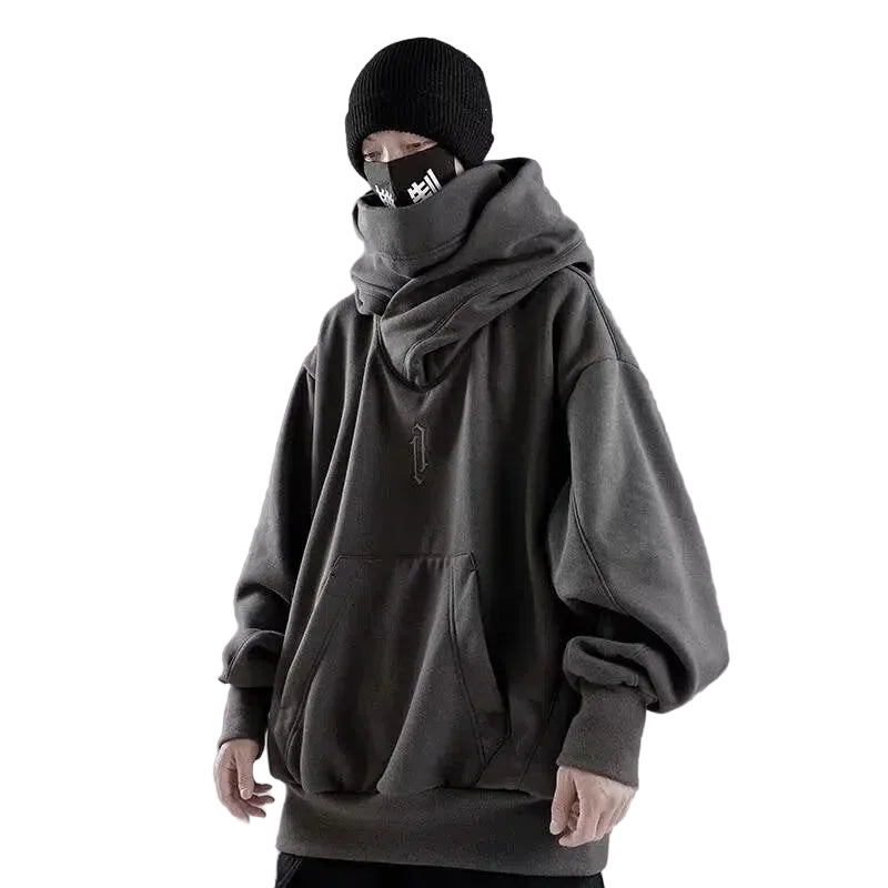 Zen Minimalist Embroidery Long Sleeve Cotton Fleece Shirt - Front View | Urban Wear Outsiders