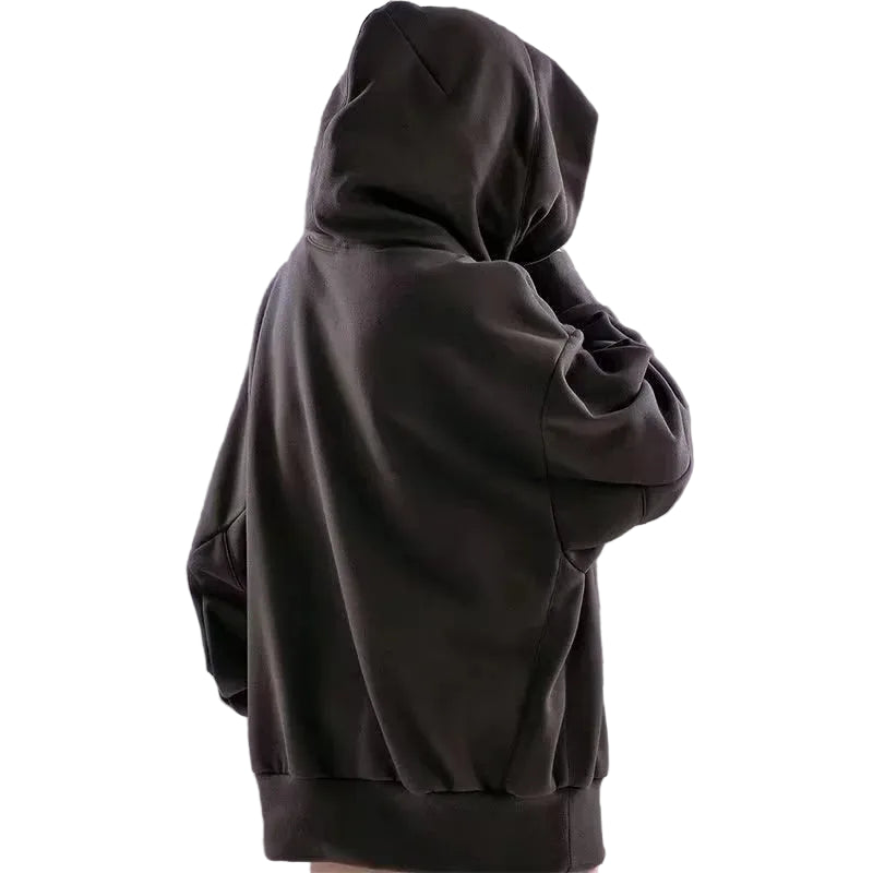 Zen Minimalist Embroidery Long Sleeve Cotton Fleece Shirt - Detail | Urban Wear Outsiders