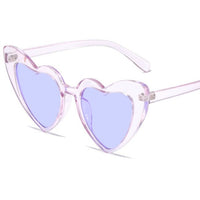 Thumbnail for Heart Shape Sunglasses Glitter Frame Sun Shades - Light