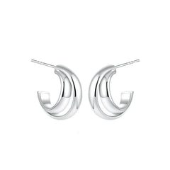 Glitter Stainless Steel Plated Open Hoop Earring