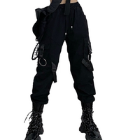 Thumbnail for Gothic Black Cargo Pockets Pant