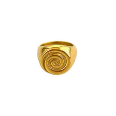 Aesthetic Conch Spiral Stainless Steel Chunky Ring